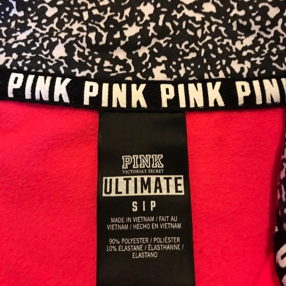 PINK Ultimate women’s small athletic half zip, long sleeve thumb holes neon pink - Picture 4 of 12